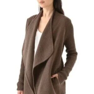 VINCE Contemporary Brown Sugar Heavy Boiled Wool Cardigan Jacket XS S 2 4 6